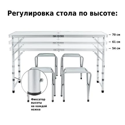 Набор мебели для пикника Green Glade M790-1, мраморный белый, Green Glade