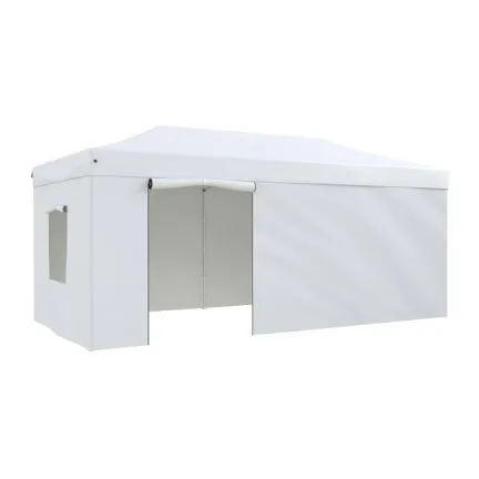 Тент-шатер быстросборный Helex 4360 3x6х3м (раскладывается гармошкой) белый полиэстер
