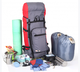 Рюкзак туристический Оптимал 1 черн.вишня, 70 л, ТАЙФ