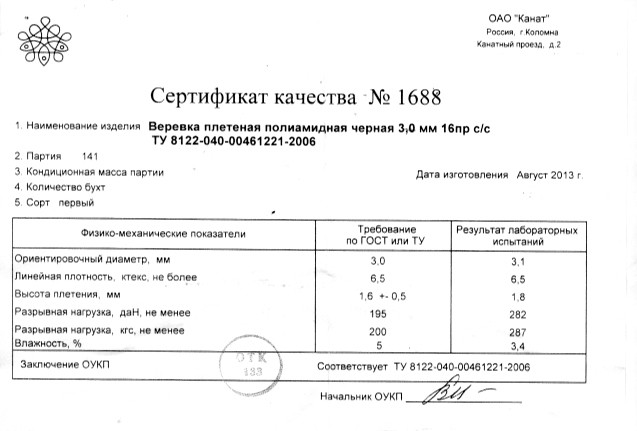 Репшнур Коломна 3 мм, белый