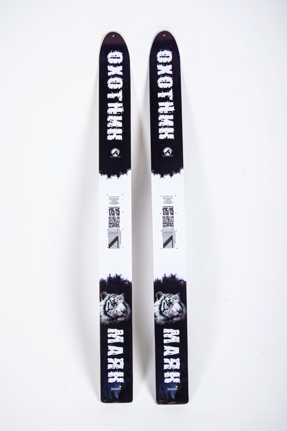 Лыжи ОХОТНИК, дерево-пластик, длина 175 см, ширина 15 см