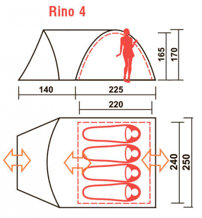 Палатка &quot;Rino 4&quot; цвет woodland, Canadian Camper