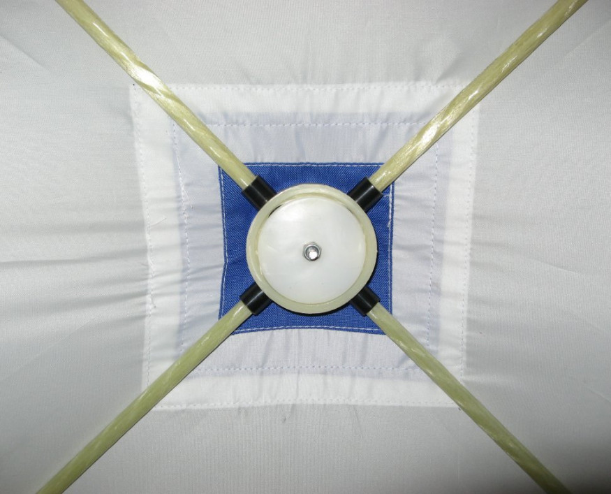 Палатка КУБ 4 (однослойная), 2,1x2,1 м, PU 1000, бело-синий