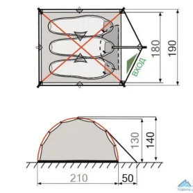 Палатка Troll 3, зелёный цвет, GreenLand